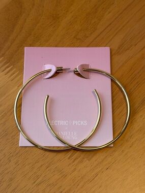 Electric Picks Gold Hoop Earrings